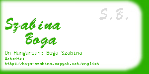 szabina boga business card